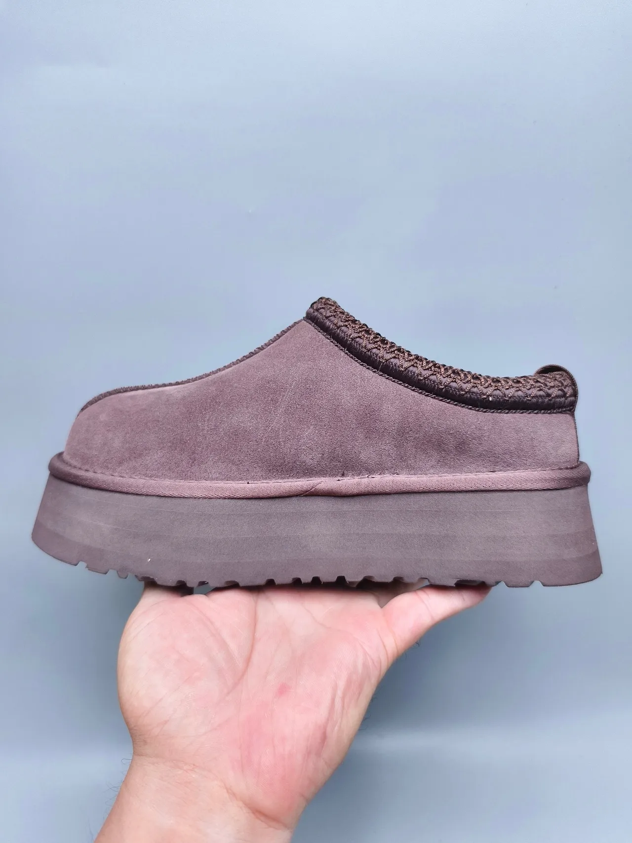 UGG Tasman Sapatos casuais marrom couro macio superior trançado malha colar 7