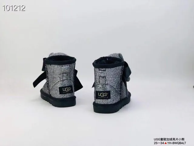 UGG Tasman Gold Pink Glitter Upper Shearling-Lined Snow Boots 7