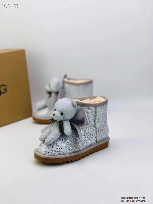UGG Tasman Gold Pink Glitter Upper Shearling-Lined Snow Boots 17