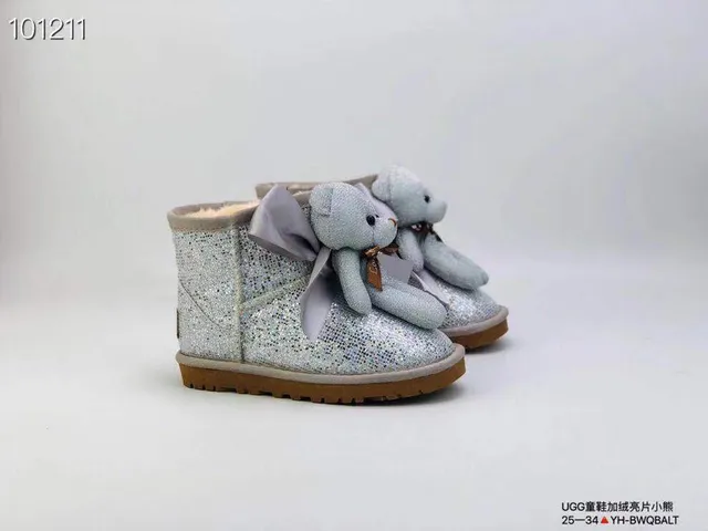 UGG Tasman Gold Pink Glitter Upper Shearling-Lined Snow Boots 20