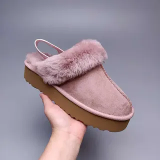 UGG Tasman أحذية كاجوال منصة وردي وبني مزين بشيرلينج