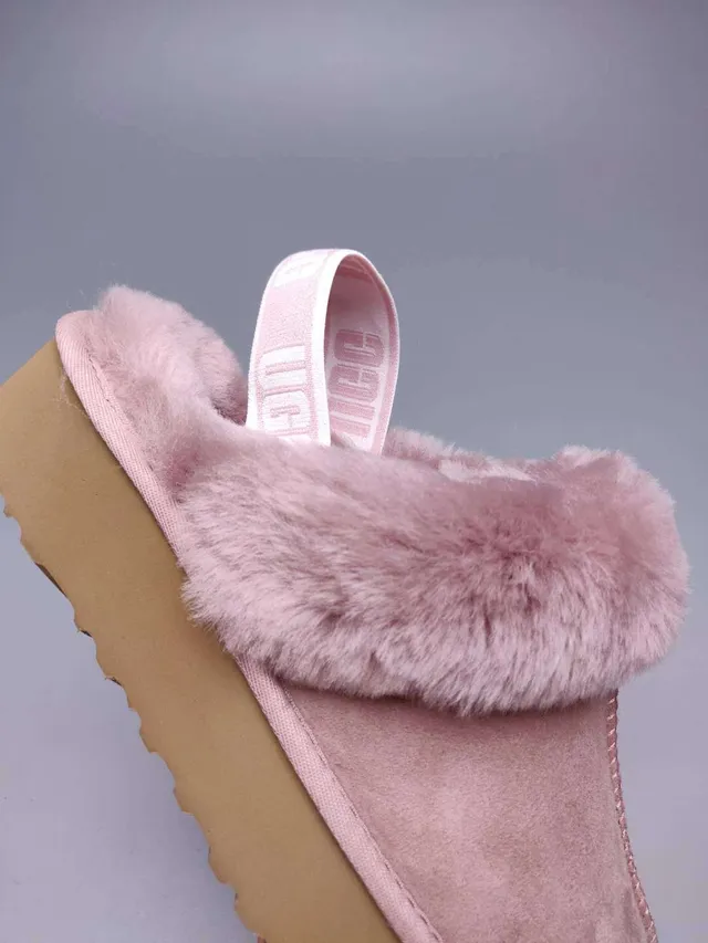 UGG Tasman أحذية كاجوال منصة وردي وبني مزين بشيرلينج 5
