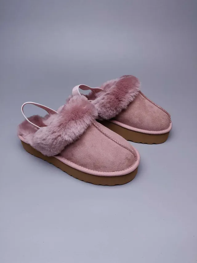 UGG Tasman أحذية كاجوال منصة وردي وبني مزين بشيرلينج 8