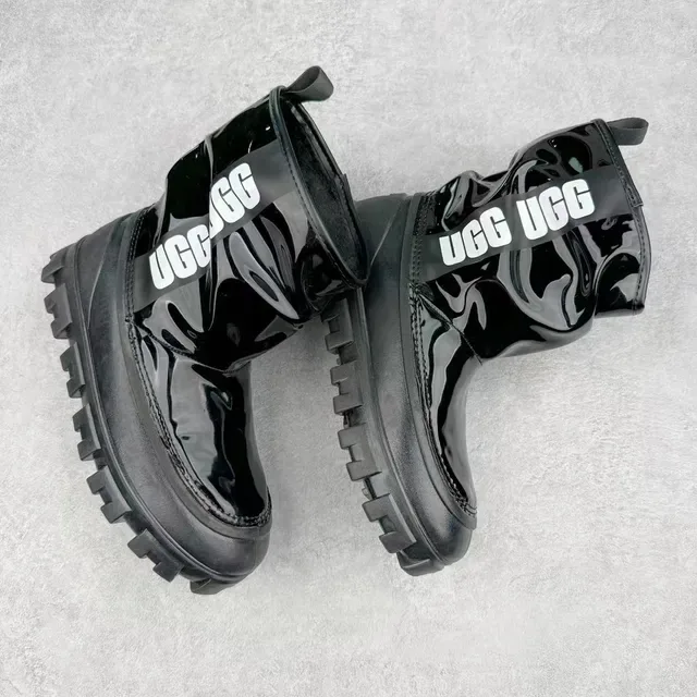 UGG Tasman-Style Glossy Black Snow Boots 3