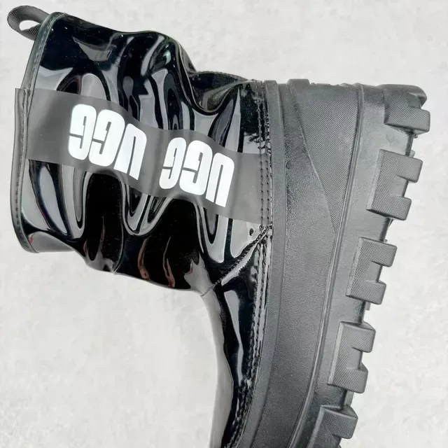 UGG Tasman-Style Glossy Black Snow Boots 7