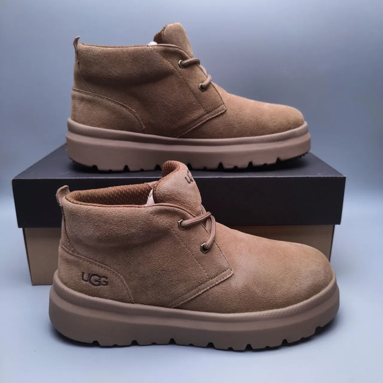 UGG Tasman Tan Suede Lace-Up Ankle Boots 6