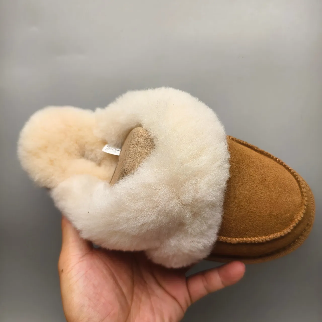 UGG Tasman Tan Suede Shearling-Lined Slippers 3