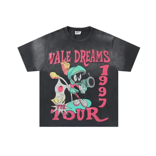 تيشيرت جرافيك أسود بغسيل حمضي Vale Forever Vale Dreams 1997 Tour 3