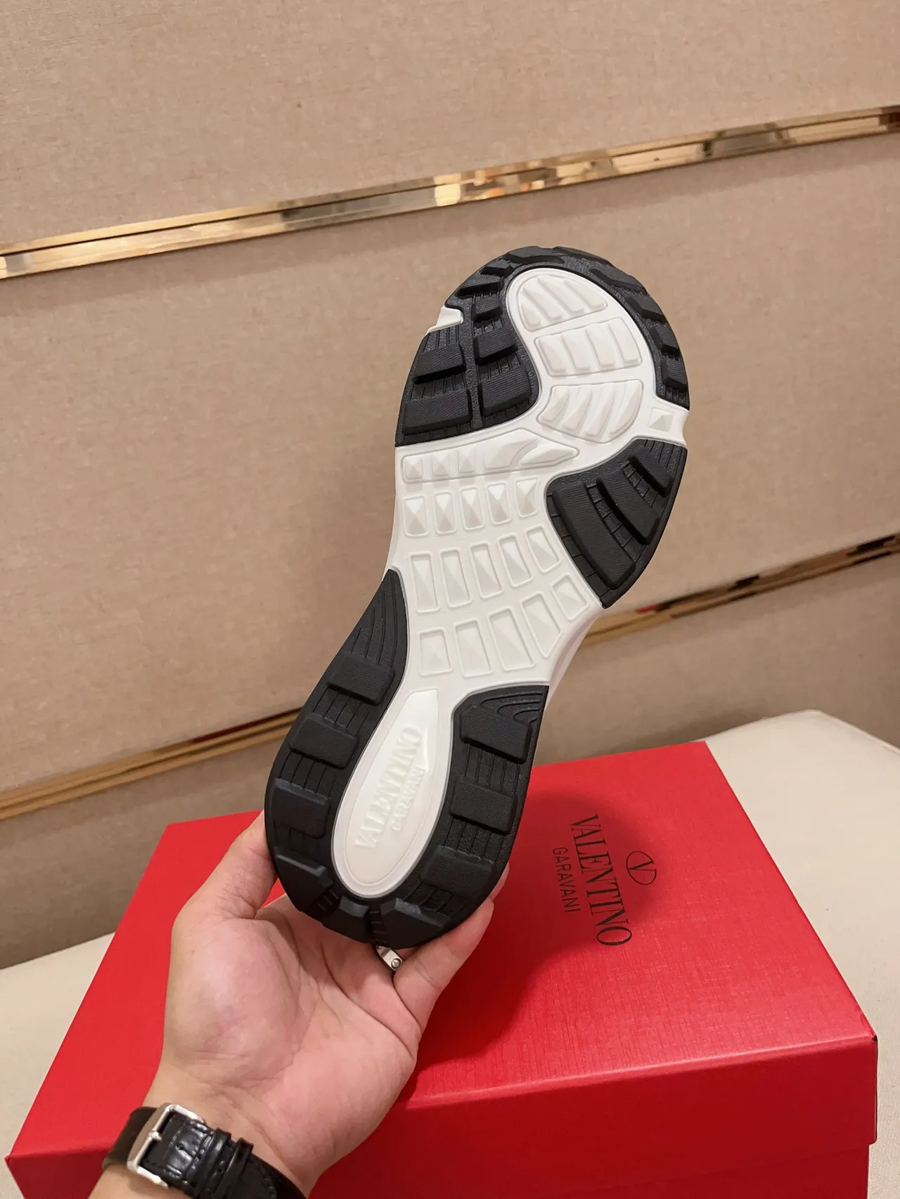 Valentino Noir Blanc Semelle Épaisse Tige Camouflée Chaussures Lifestyle 3