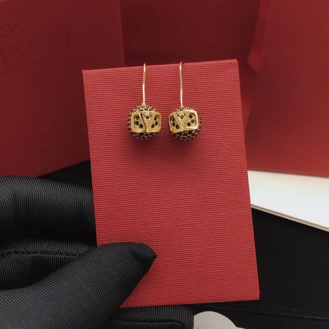 Valentino Gold Black Pavé Sphere VLOGO Boucles d'oreilles découpées 4