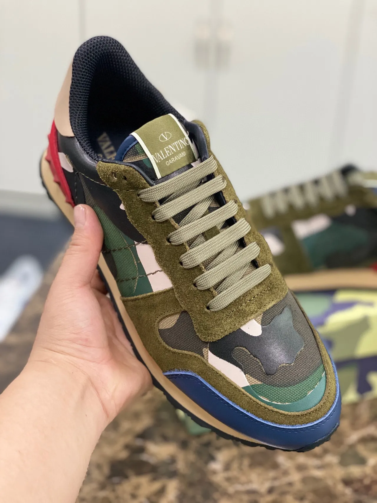 Valentino Rockstud Camouflage Print Lifestyle Sneakers 3