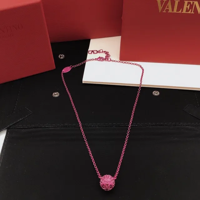 Valentino VLogo Ball Pavé Crystal Pink collier 8