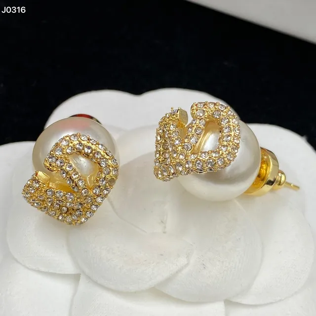 Valentino VLTN Bege Dourado Pérola Corrente Pavé-Crystal VLogo Colar 4
