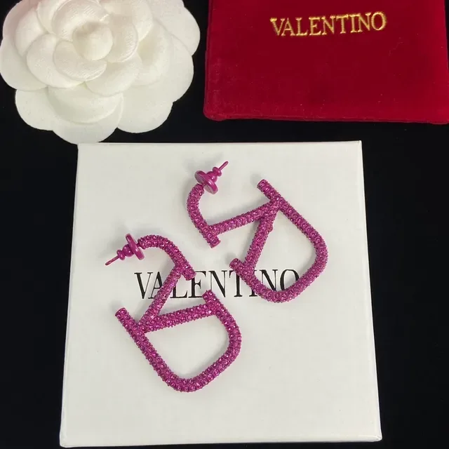 Valentino VLTN Brincos Cristal-Pavé Logo 2