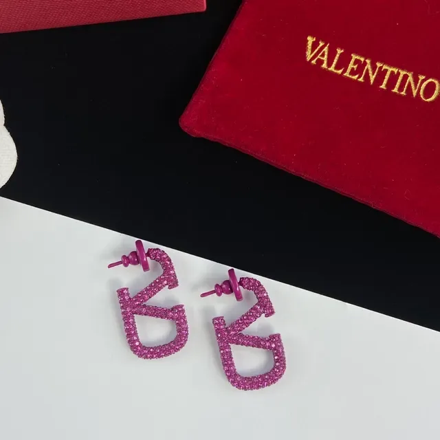 Valentino VLTN Brincos Cristal-Pavé Logo 4