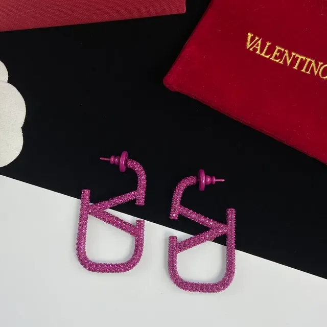 Valentino VLTN Brincos Cristal-Pavé Logo 6