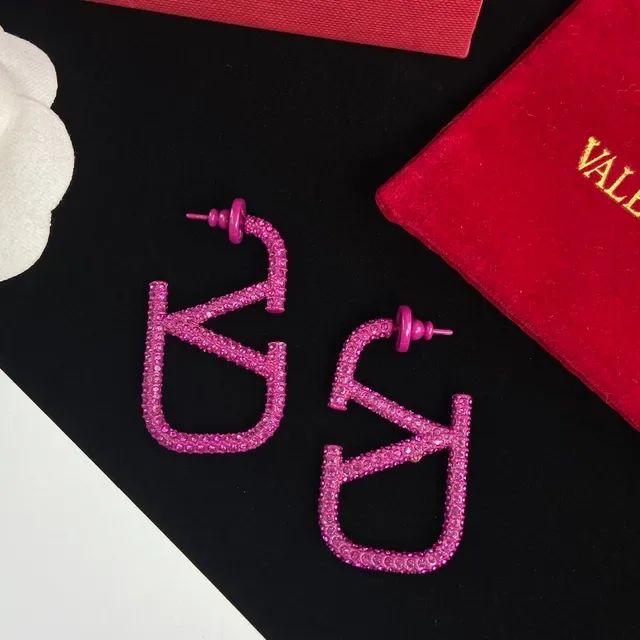 Valentino VLTN Brincos Cristal-Pavé Logo 7