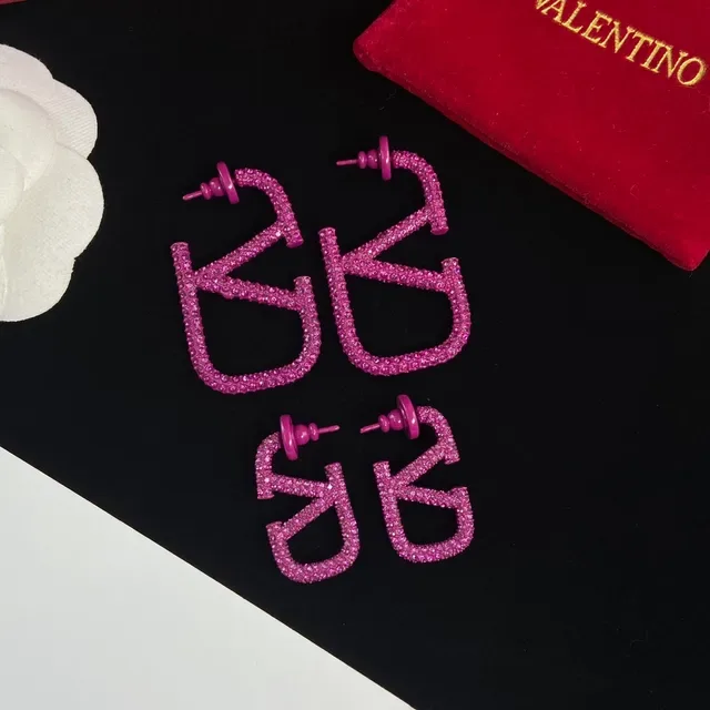 Valentino VLTN Brincos Cristal-Pavé Logo 8
