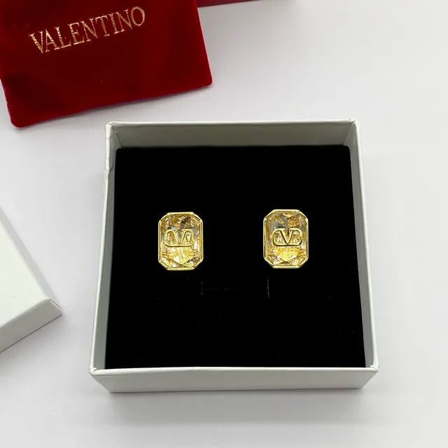 Valentino VLTN Octagonal Crystal Stud Earrings 5