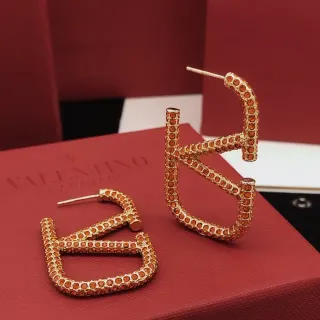 Valentino VLTN Pavé Amber Crystal Gold-Tone Earrings