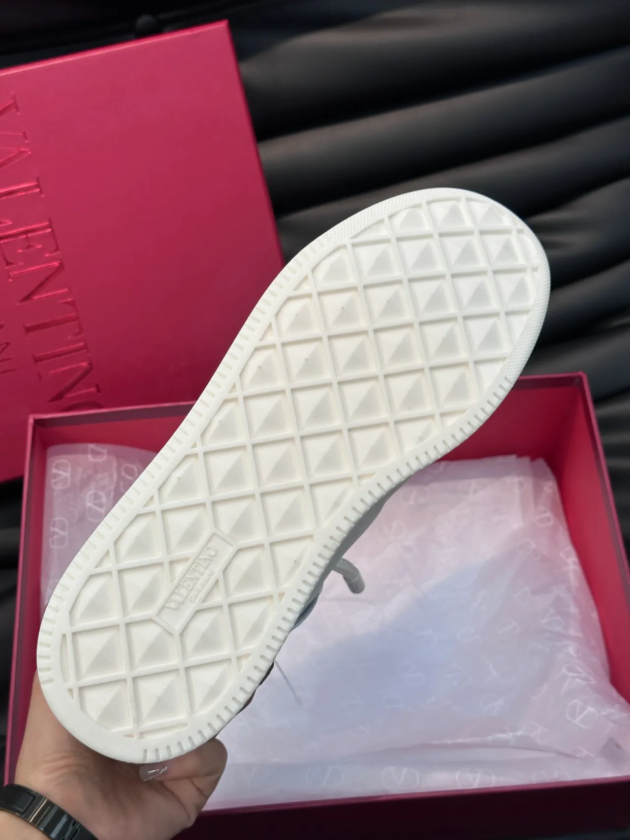 Valentino White Silver Leather Rockstud Hardware Lifestyle Sneakers 2