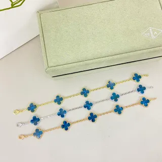 Van Cleef & Arpels Alhambra Bracelets Trèfle à Quatre Feuilles Émaillé Bleu