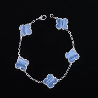 Van Cleef & Arpels Alhambra سوار خمسة موتيف حجر أزرق
