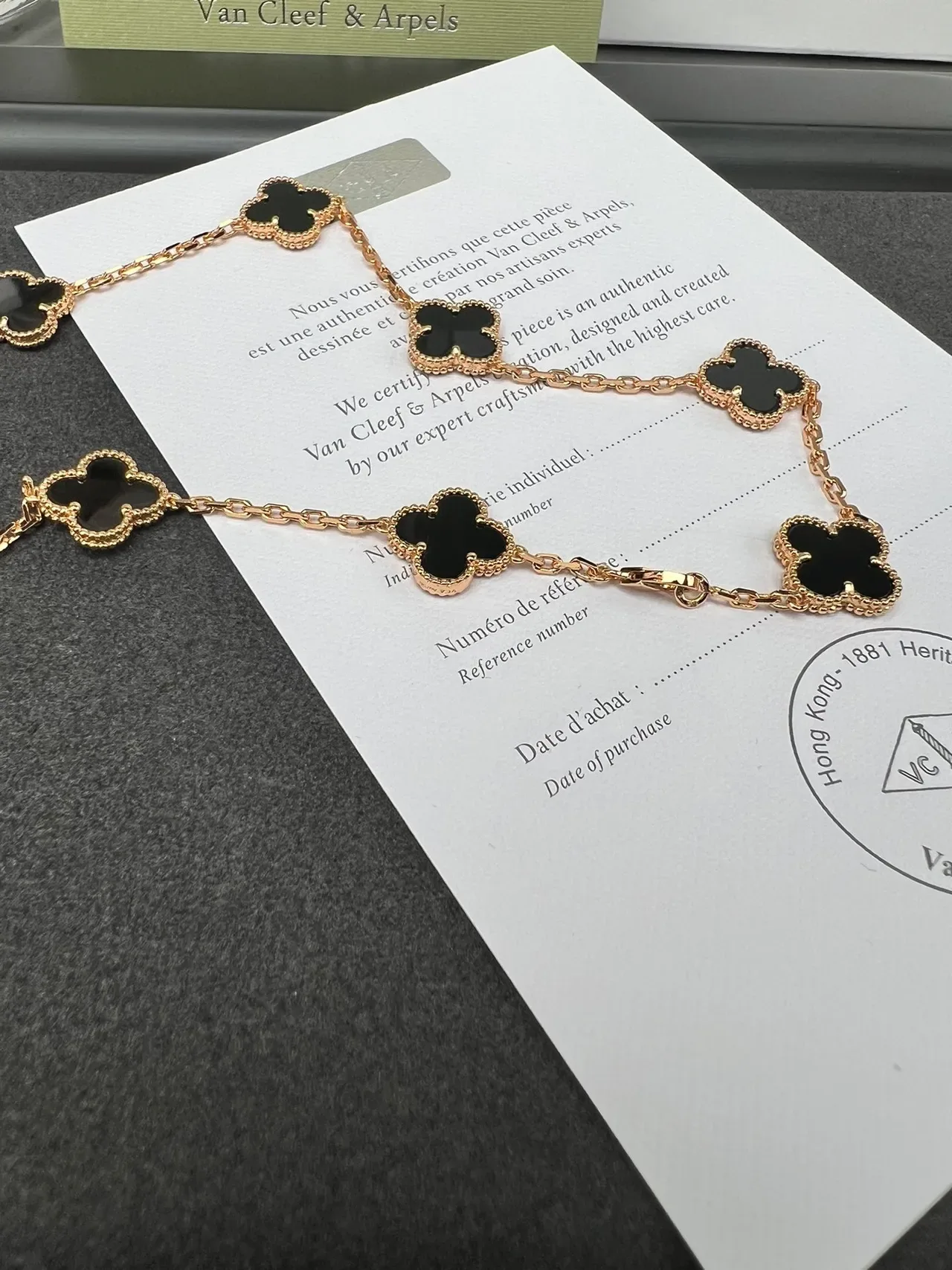 Van Cleef & Arpels Alhambra Ten Motifs Gold and Black Enamel Necklace 3