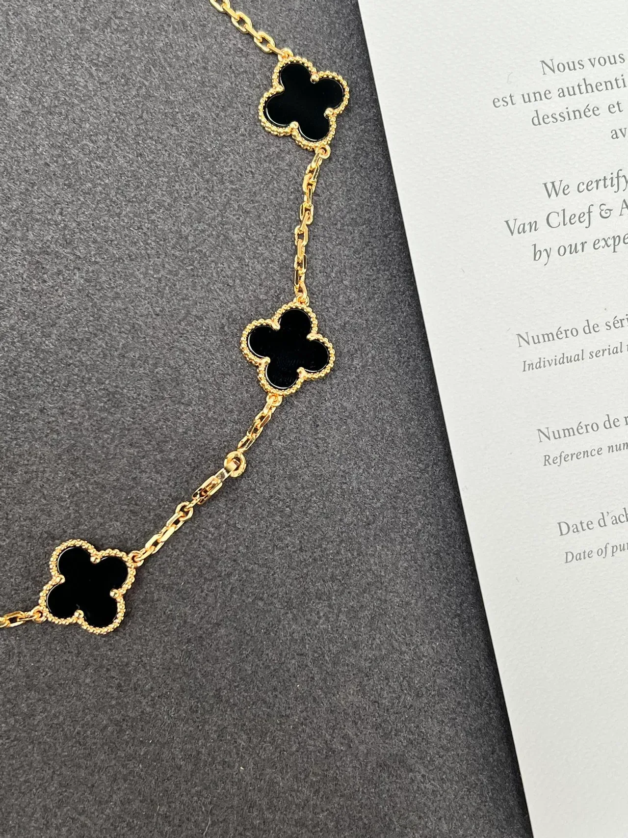 Van Cleef & Arpels Alhambra Ten Motifs Gold and Black Enamel Necklace 5