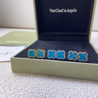 Van Cleef & Arpels الألهامبرا التوركواز الكلفر أقراط دبوس