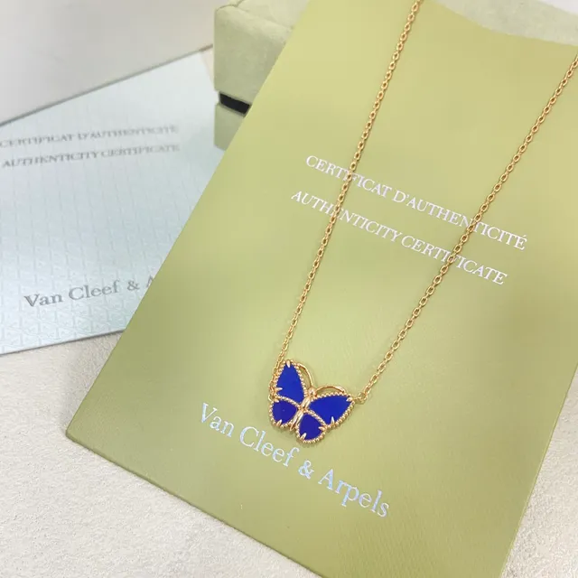 Van Cleef & Arpels Papillon Collier Papillon Émaillé Bleu 4