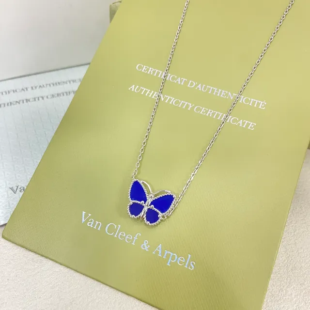 Van Cleef & Arpels Papillon Collier Papillon Émaillé Bleu 5