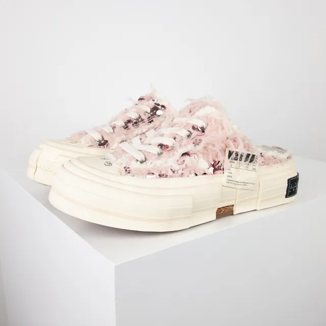 VEJA mocassin rose beige partie supérieure en fil texturé semelle plateforme chunky à couches superposées mocassin 2