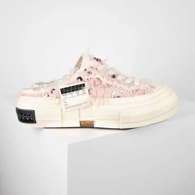 VEJA mocassin rose beige partie supérieure en fil texturé semelle plateforme chunky à couches superposées mocassin 3