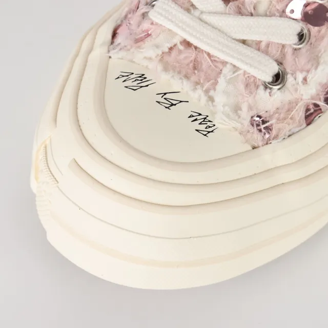 VEJA mocassin rose beige partie supérieure en fil texturé semelle plateforme chunky à couches superposées mocassin 5