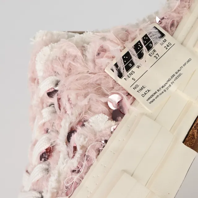 VEJA mocassin rose beige partie supérieure en fil texturé semelle plateforme chunky à couches superposées mocassin 6