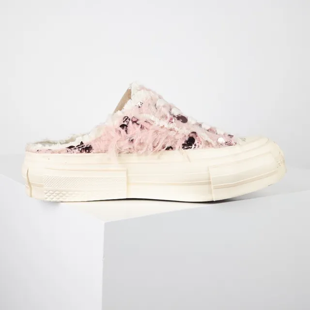VEJA mocassin rose beige partie supérieure en fil texturé semelle plateforme chunky à couches superposées mocassin 7