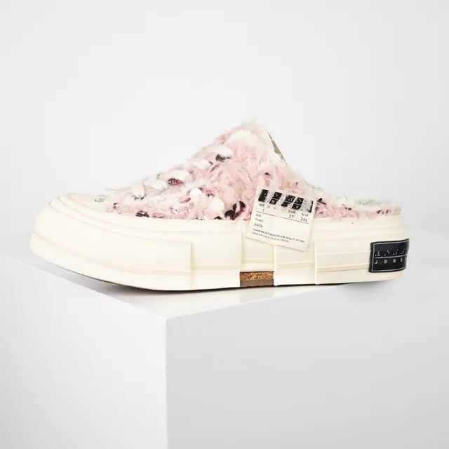 VEJA mocassin rose beige partie supérieure en fil texturé semelle plateforme chunky à couches superposées mocassin 9