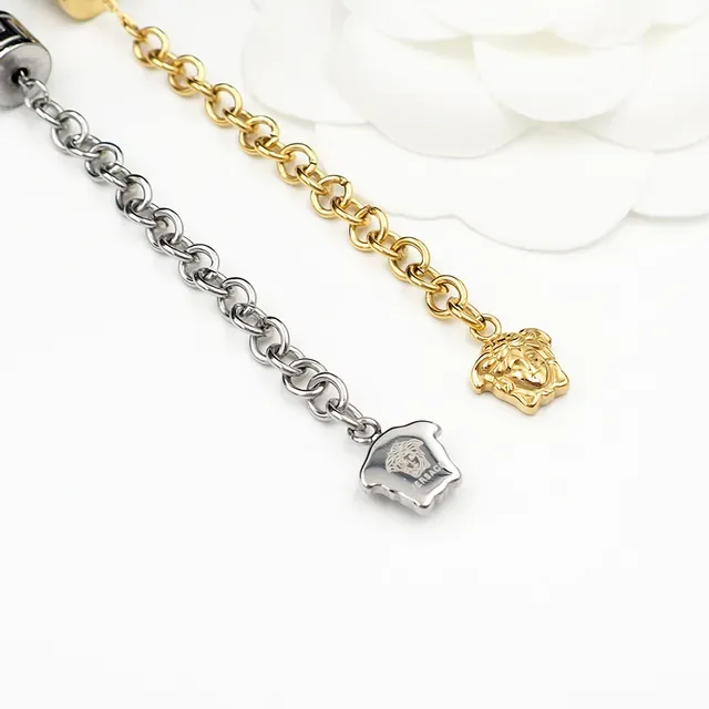 Versace Black Gold Beaded Chain Bracelet 5