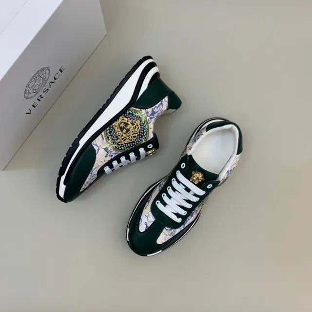 Versace Chain Reaction Medusa Print Vert Chaussures Lifestyle 7