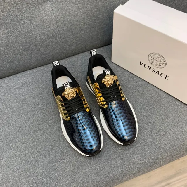 Versace Chain Reaction Chaussures chunky à peau de serpent et doré 8