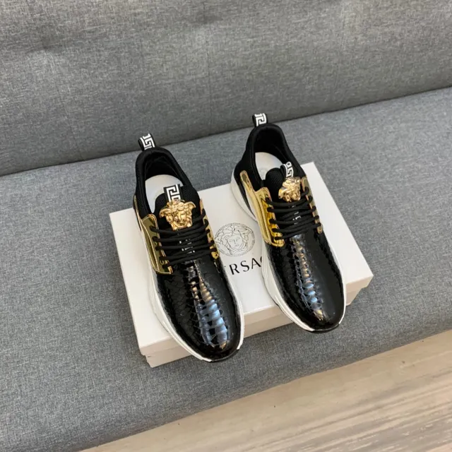 Versace Chain Reaction Chaussures chunky à peau de serpent et doré 13