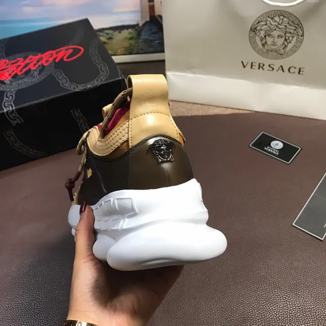 Versace Chain Reaction Tan Black White Red Chaussures Chunky 3