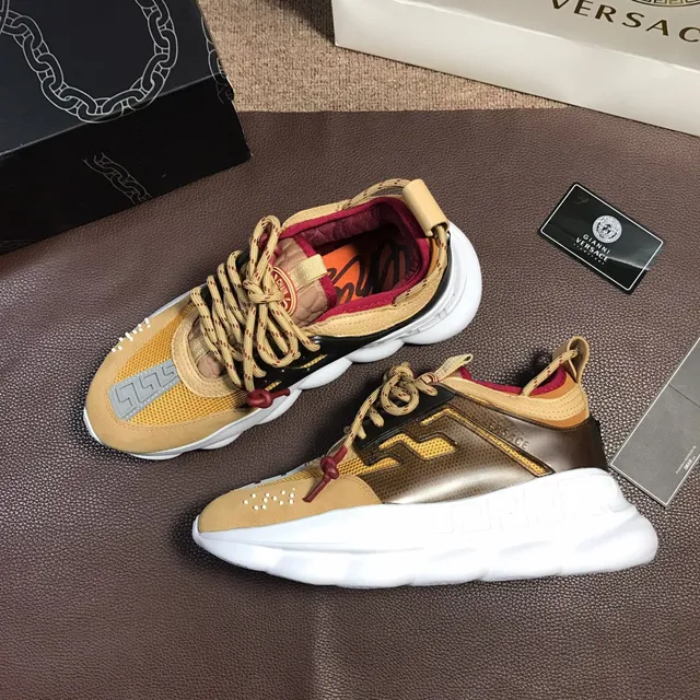 Versace Chain Reaction Tan Black White Red Chaussures Chunky 5