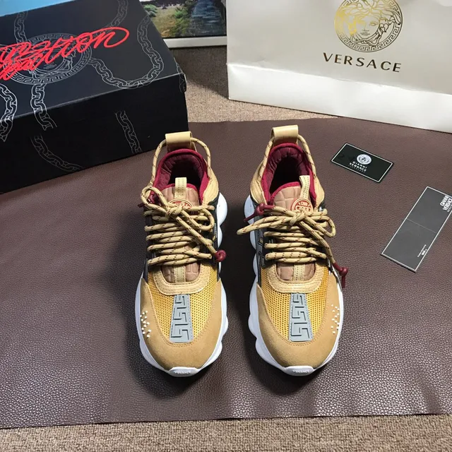 Versace Chain Reaction Tan Black White Red Chaussures Chunky 8