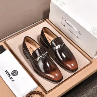 Versace Chain Reaction Two-Tone Brown Gradient Monk Shoes