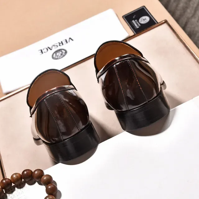 Versace Chain Reaction Two-Tone Brown Gradient Monk Shoes 4