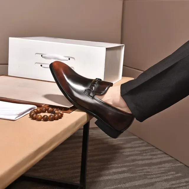 Versace Chain Reaction Two-Tone Brown Gradient Monk Shoes 6