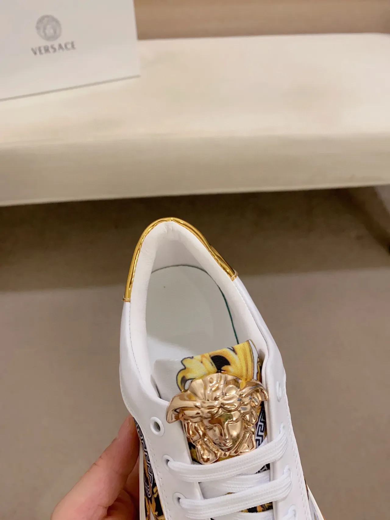 Versace Chain Reaction White Gold Medusa Lifestyle Sneakers 5