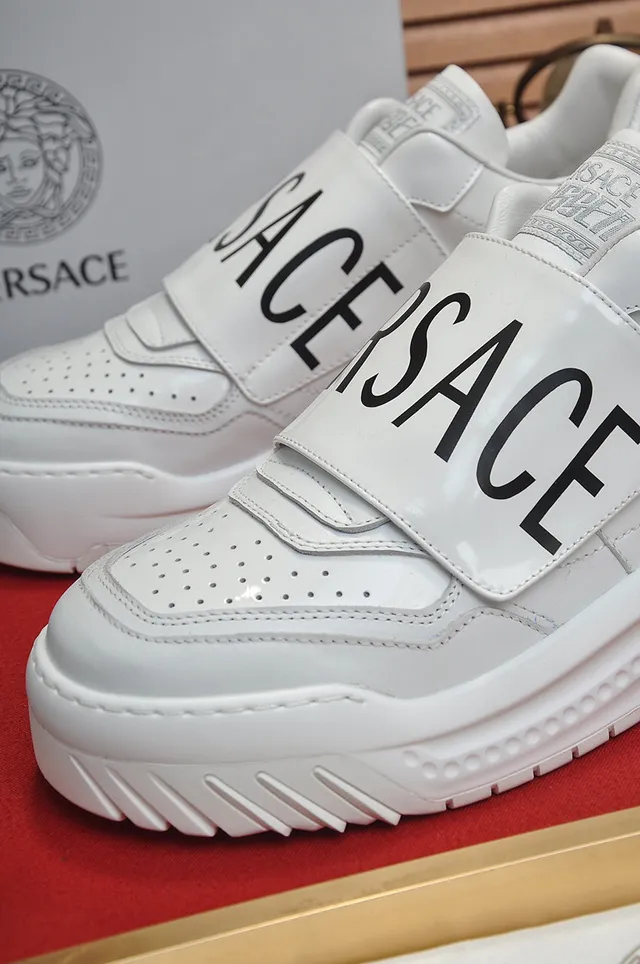 Versace Chain Reaction White Laceless Chunky Sneakers 3